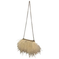 African Ostrich Feather Evening Bag