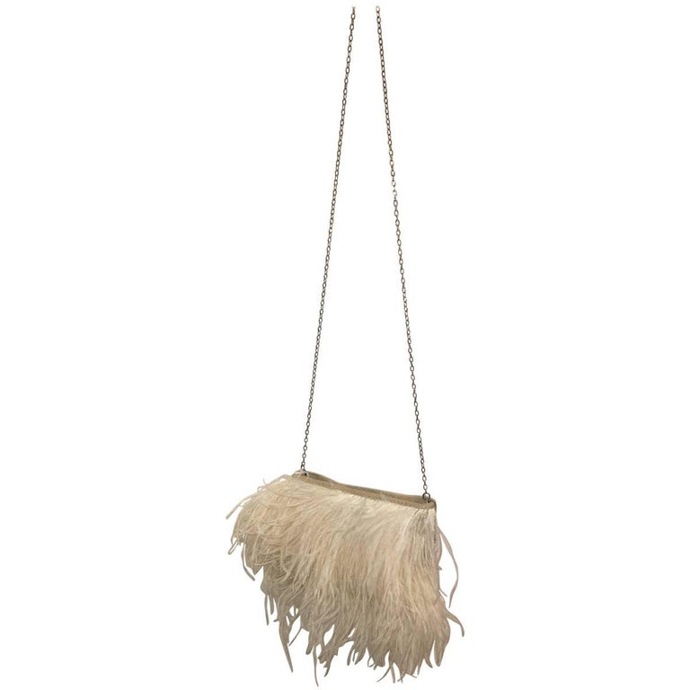 African Ostrich Feather Evening Bag at 1stDibs