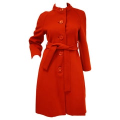 1960s Rodrigues Poppy Red Wool Mod Coat 