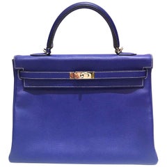 Hermes Kelly - 35 - Blue  Electric - Like New