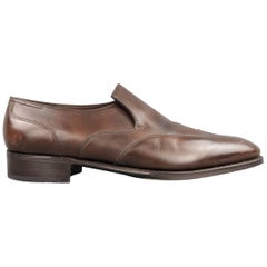 Men's JOHN LOBB Size 10 Brown Leather WARWICK Wingtip Loafers