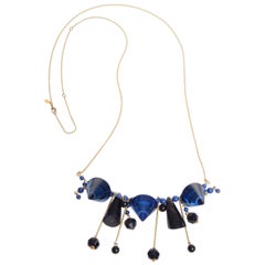 Marni Black and Blue Statement Necklace 