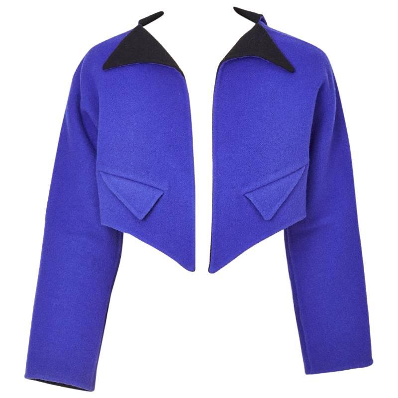 GeoffreyBeene Geometric Double Face Wool  Cropped Jacket