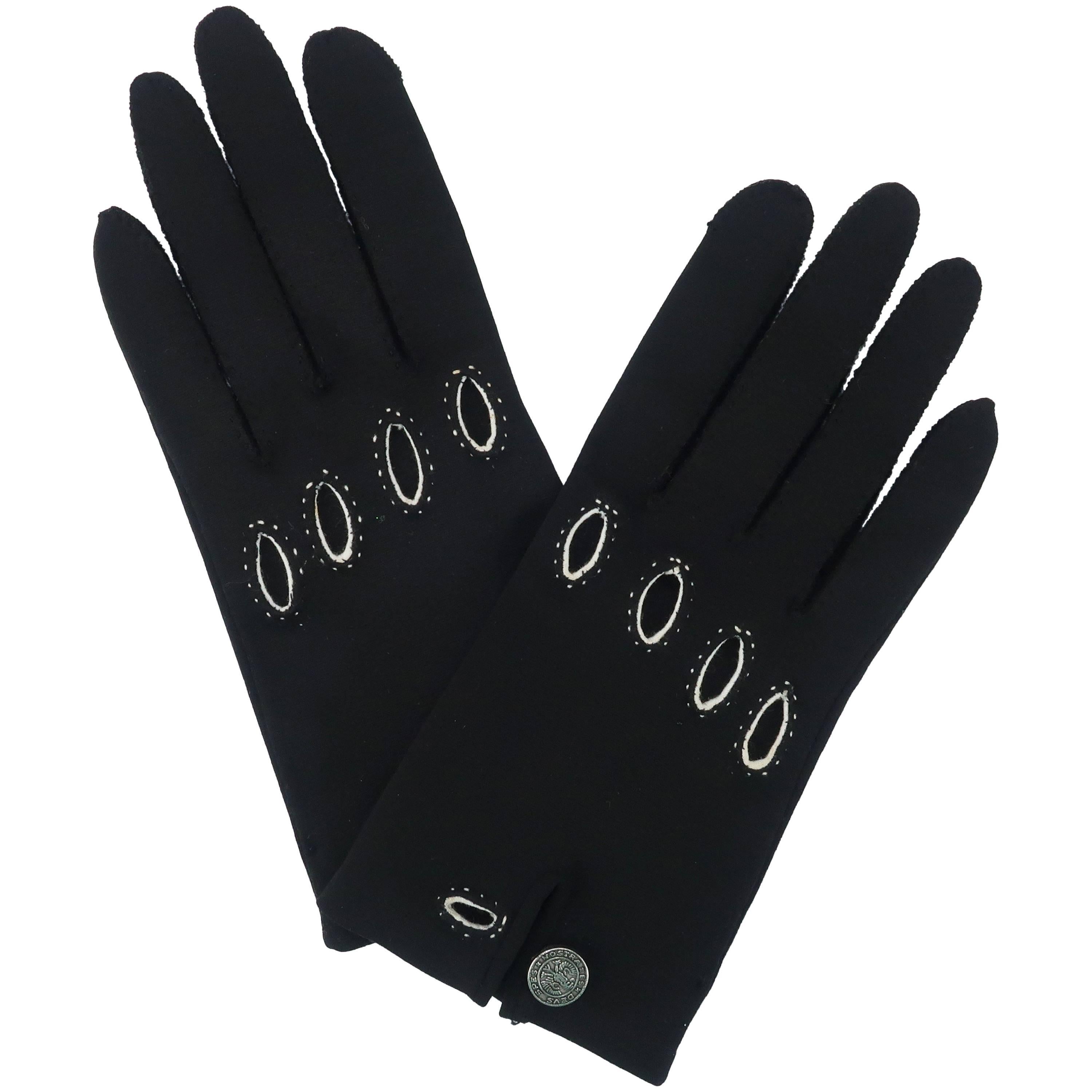 1960’s Saks Fifth Avenue Black & White Driving Gloves