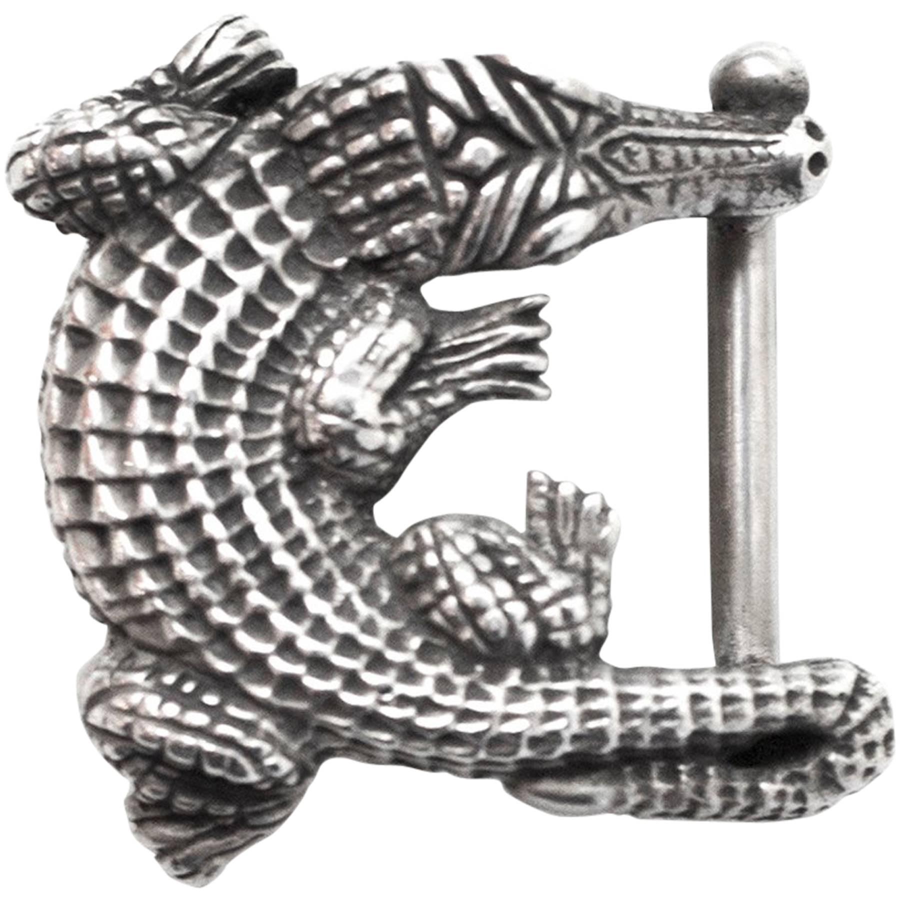 Kieselstein-Cord Small Alligator Belt Buckle