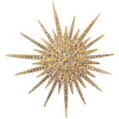 Chanel Gold Starburst Brooch Pin