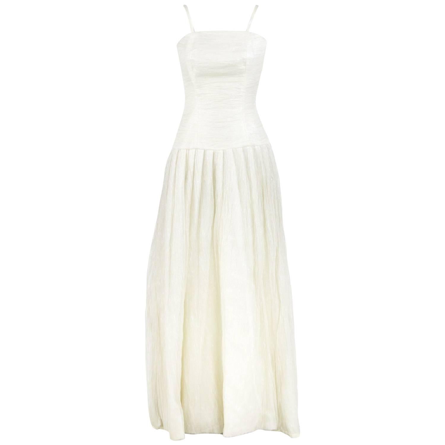 Douglas Cream Silk Wedding Dress, 2000s