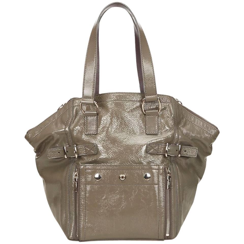 Yves Saint Laurent Olive Green Downtown Tote Bag