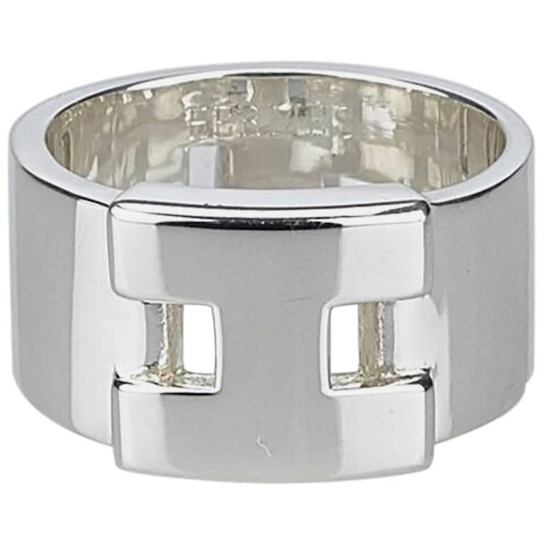 Hermes Sterling Silver Hercules Ring