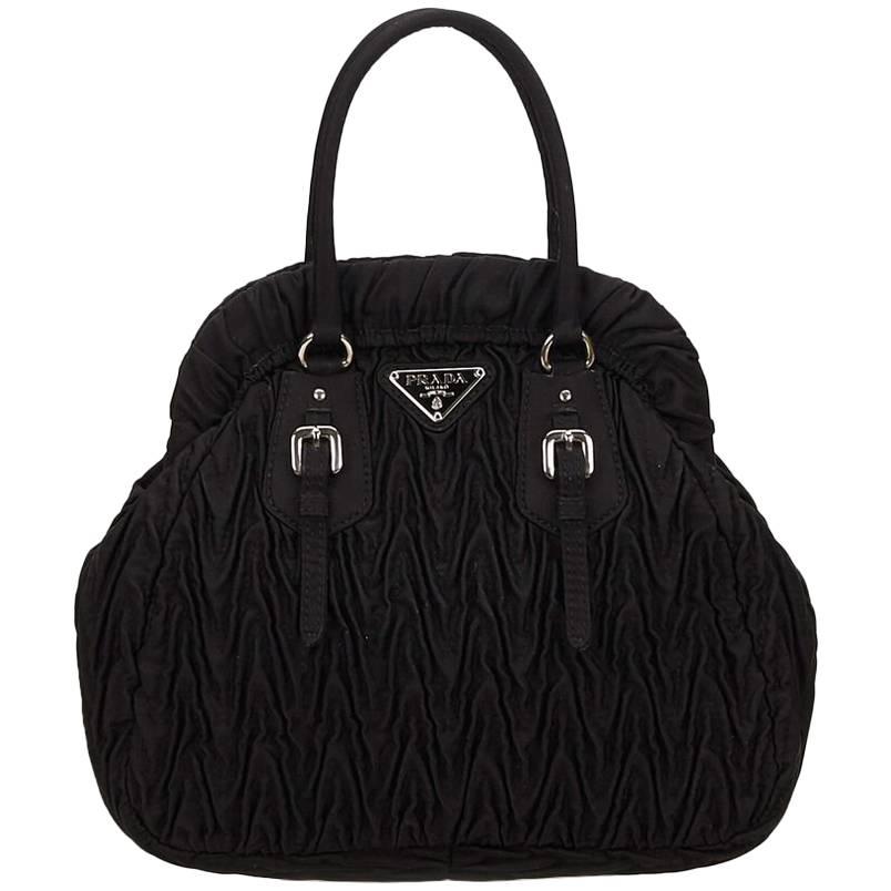 Prada Black Gathered Nylon Handbag