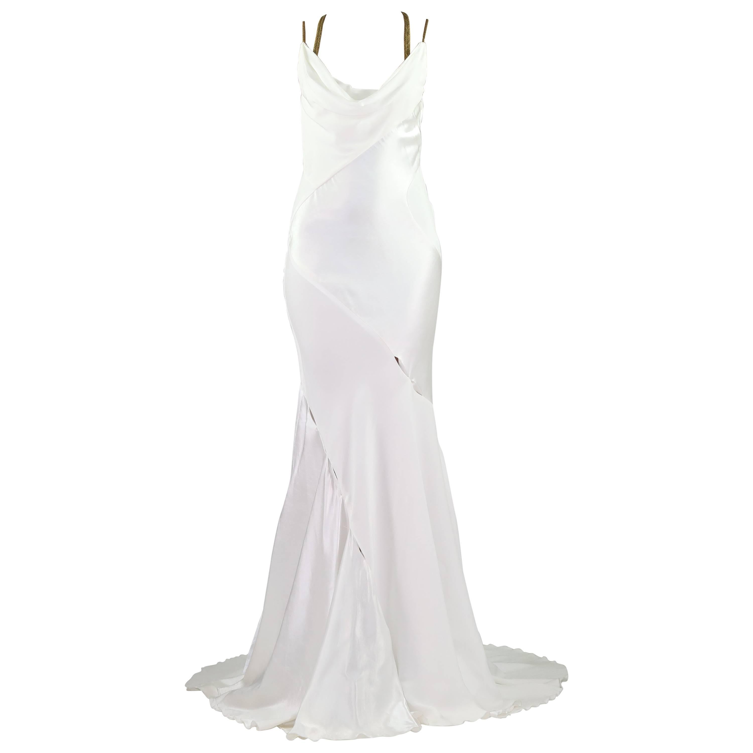 F/W 2014 Look # 51 NEW VERSACE WHITE GOWN DRESS as seen on Heidi 38 - 2 For Sale