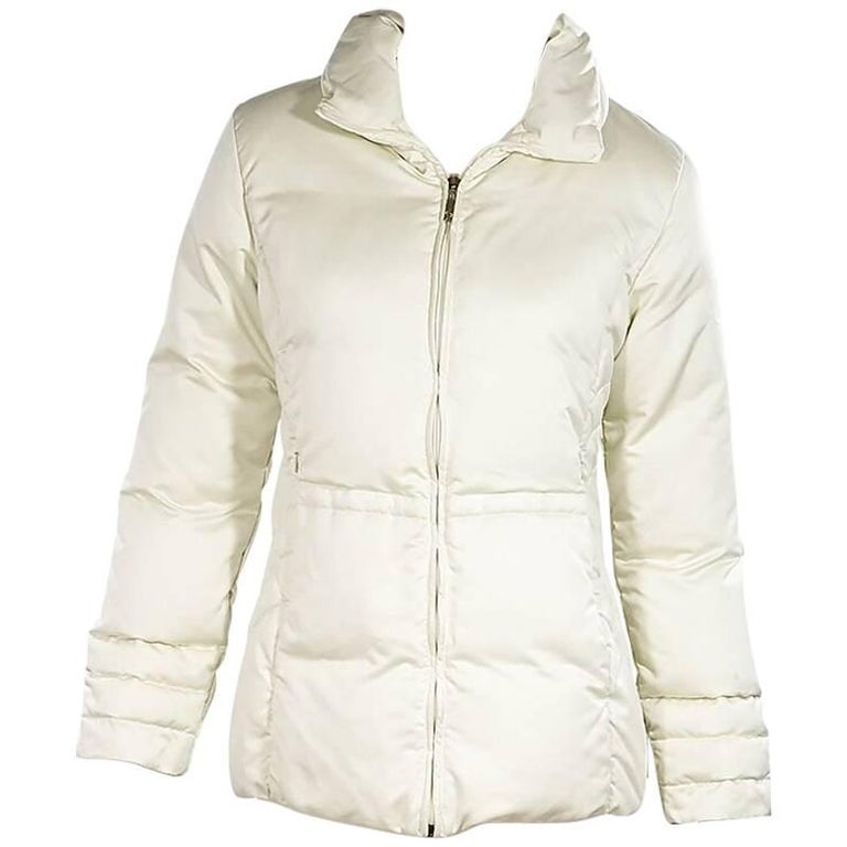 Ivory Moncler Puffer Coat For Sale at 1stDibs