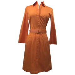 Hugo Boss Belted Orange Shirt Dress