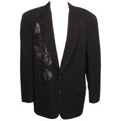 Comme des Garcons Homme Plus Dark Navy Screen-Printed Jacket  S