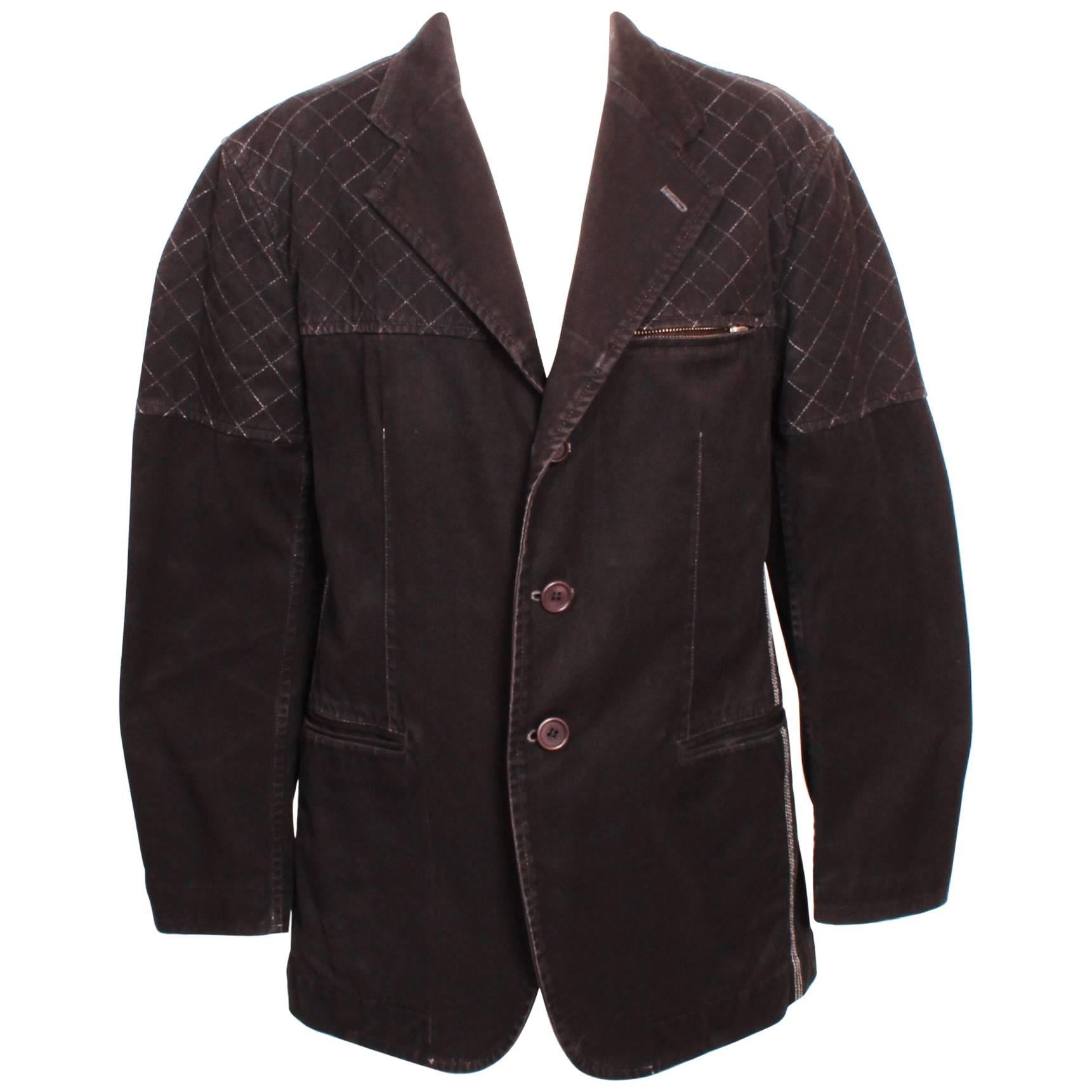 Issey Miyake Charcoal Grey Heavy Cotton Jacket 