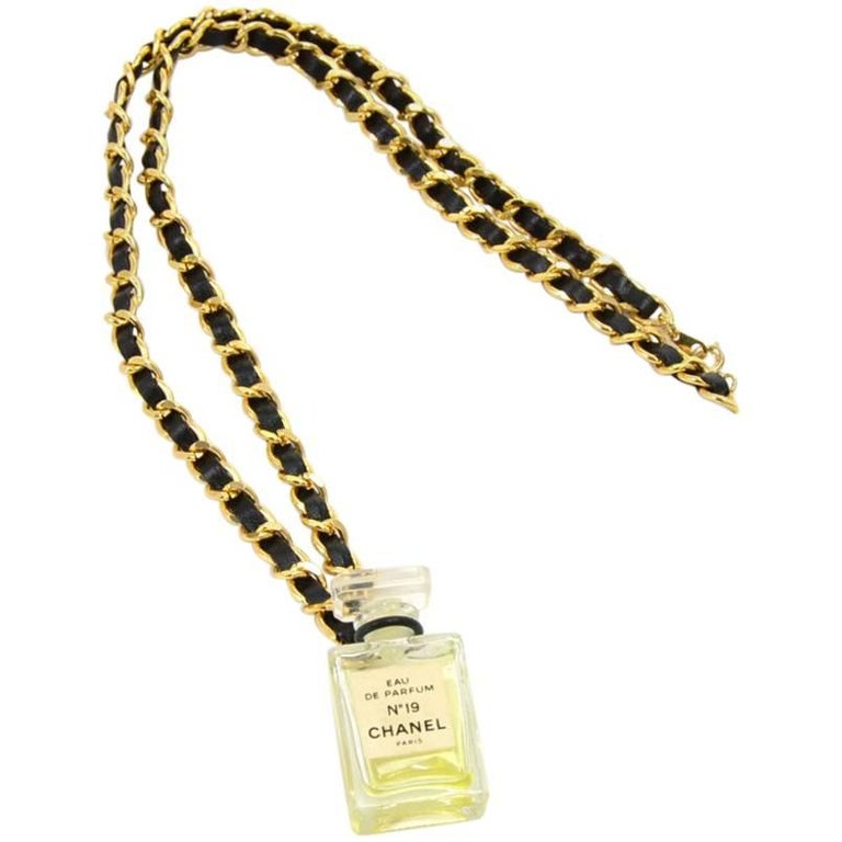 Chanel Perfume Bottle GP Rhinestone Faux Pearl Necklace