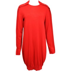 Alexander McQueen Red Wool Tunic Dress