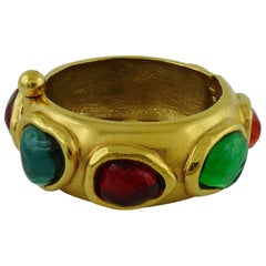 Yves Saint Laurent YSL Vintage Faux Gemstone Cuff Bracelet