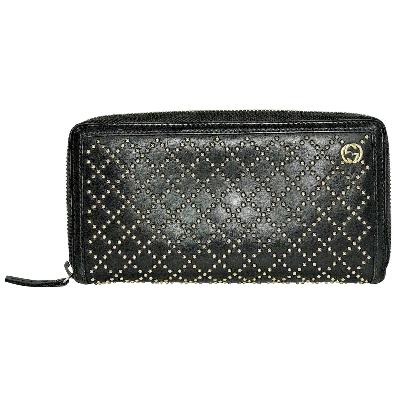 Gucci Diamante Studded Zippy Wallet For Sale