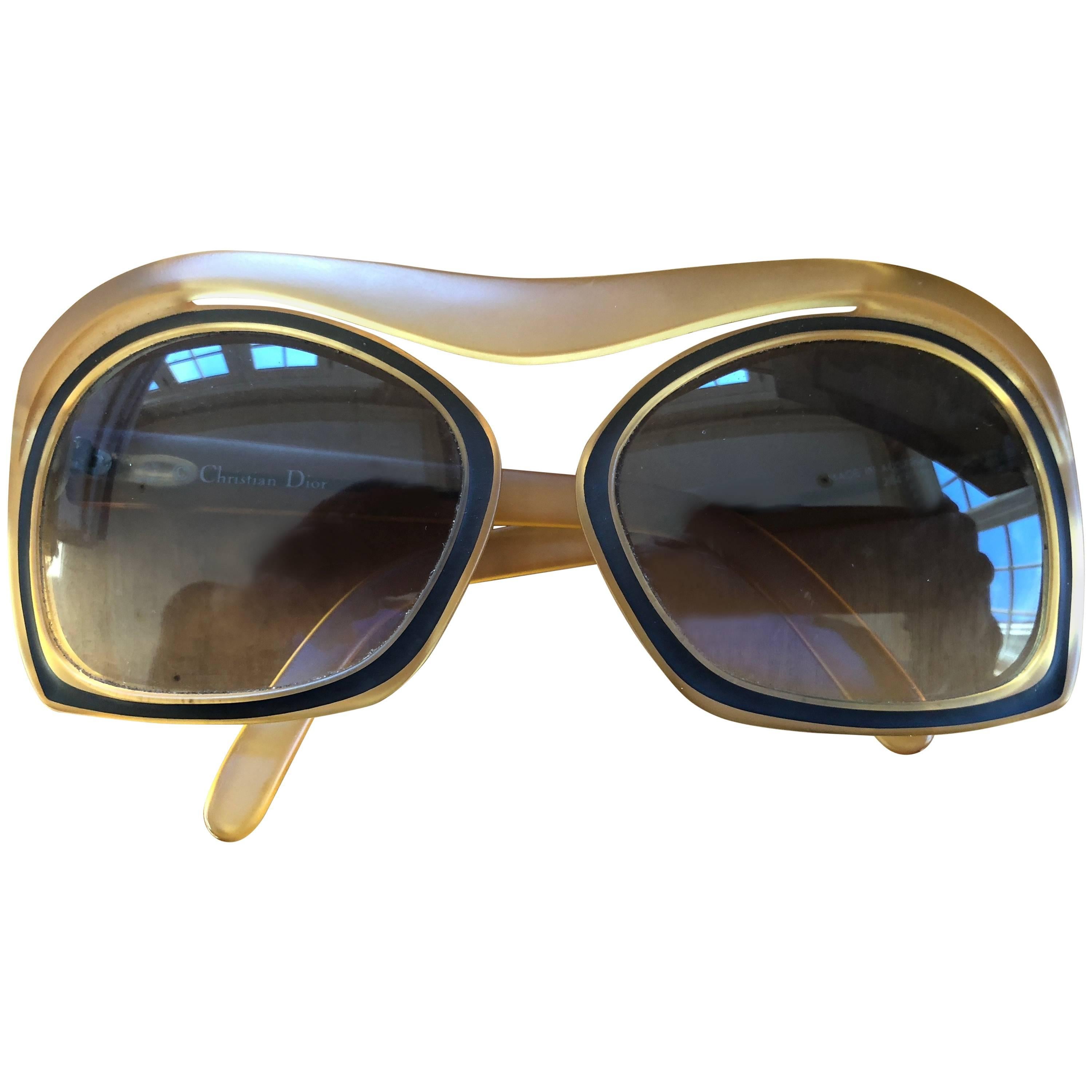 Christian Dior Futuristic 70's Vintage Oversize Sunglasses Style #2043-70 For Sale