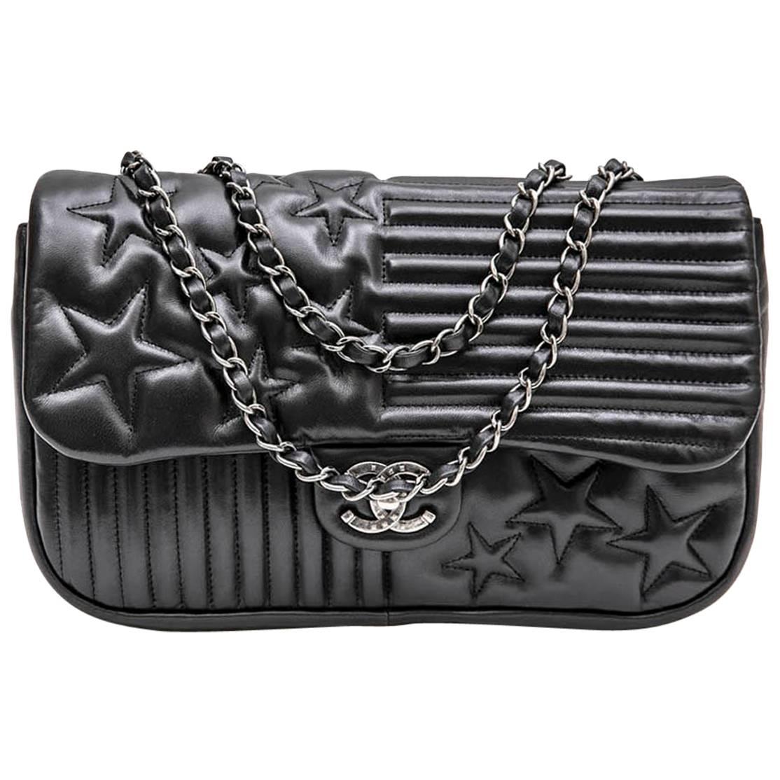 CHANEL 'Paris-Dallas' Flap Bag in Black Smooth Soft Lambskin Leather