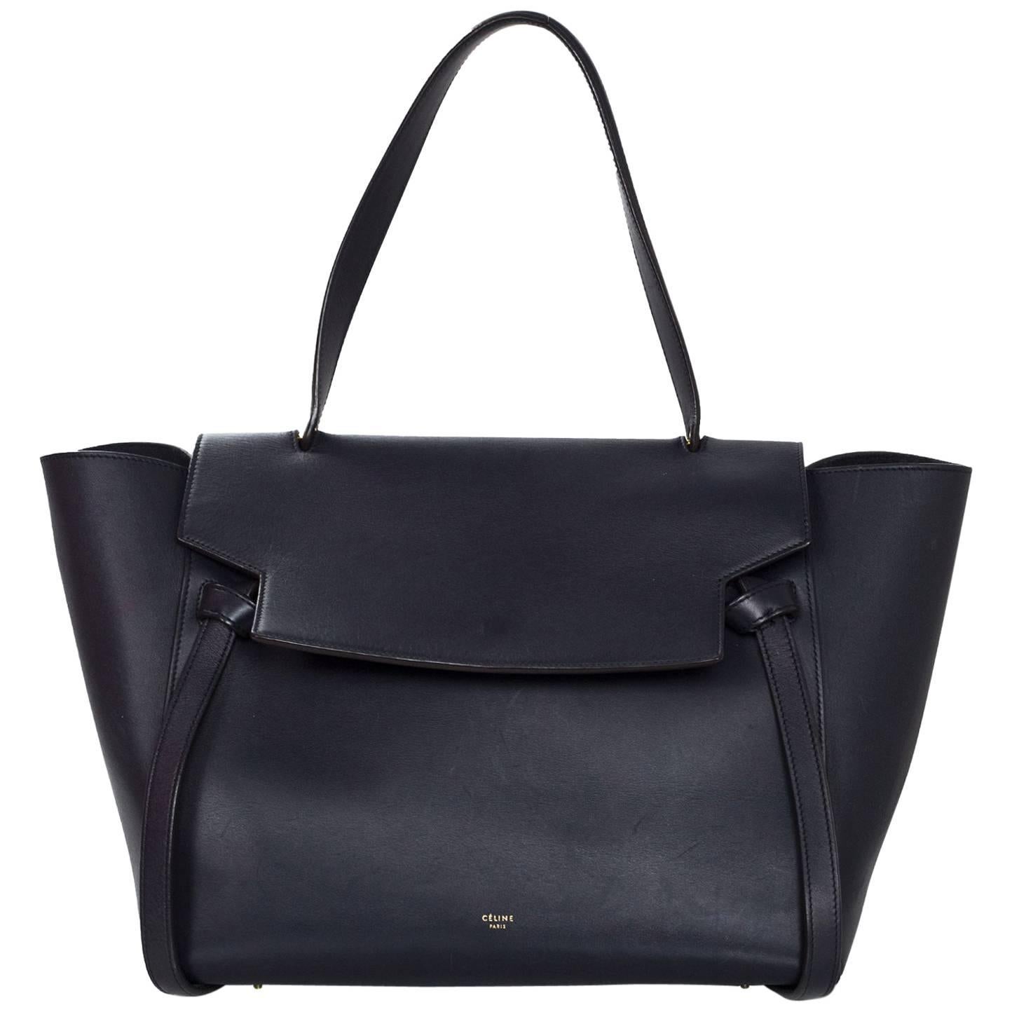 Celine Navy Smooth Leather Small Belt Bag with Dust Bag