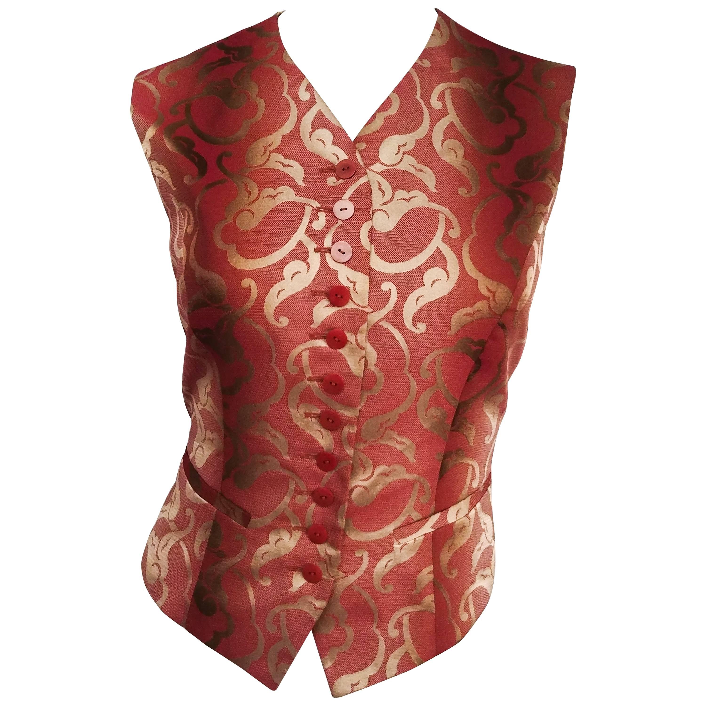 Kenzo Baroque Style Brocade Waistcoat For Sale