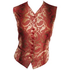 Retro Kenzo Baroque Style Brocade Waistcoat