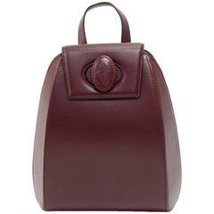 Vintage Cartier Burgundy Cowhide Leather Backpack Bag