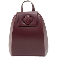 Vintage Cartier Burgundy Cowhide Leather Backpack Bag 