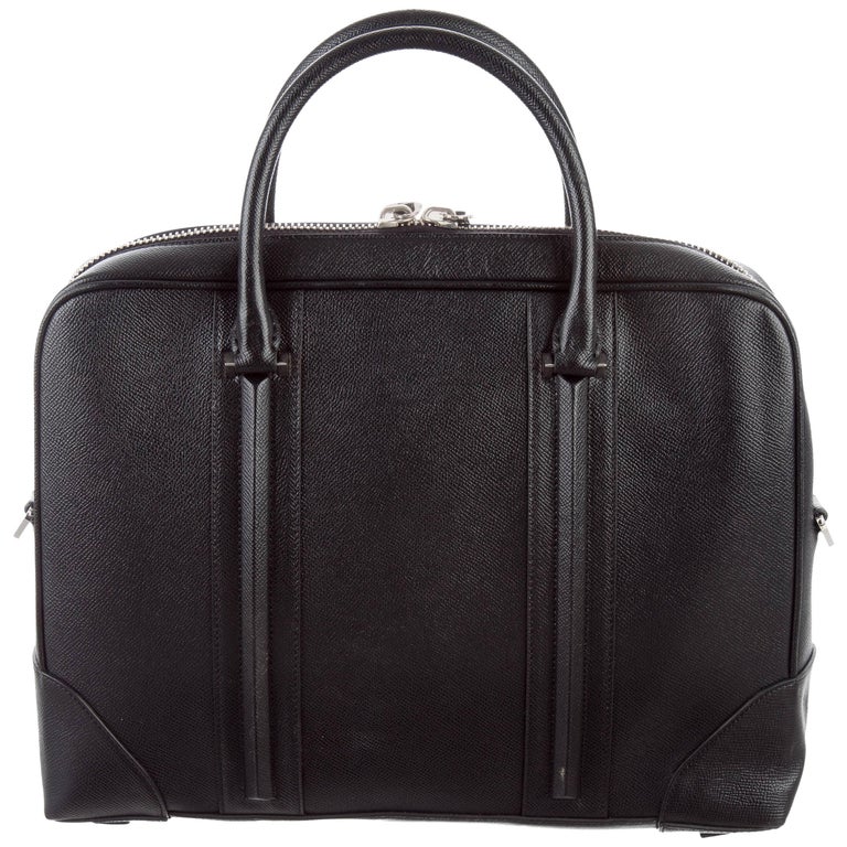 Givenchy New Black Leather Men's Business Travel Briefcase Tote