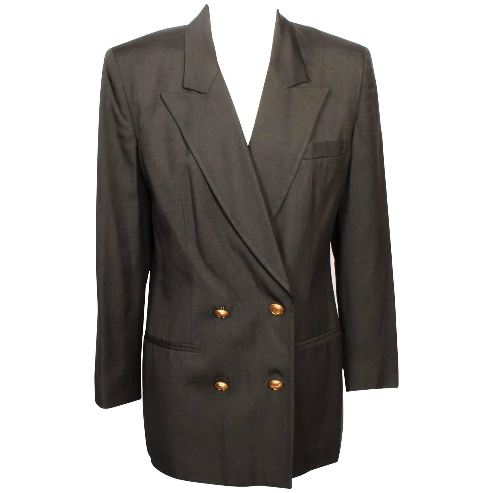 Christian Dior Double Breasted Charcoal Grey Blazer  6