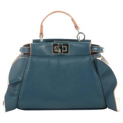 Fendi Peekaboo Handbag Ruffled Leather Micro