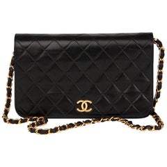 Chanel Black Quilted Lambskin Classic Single Flap Bag 