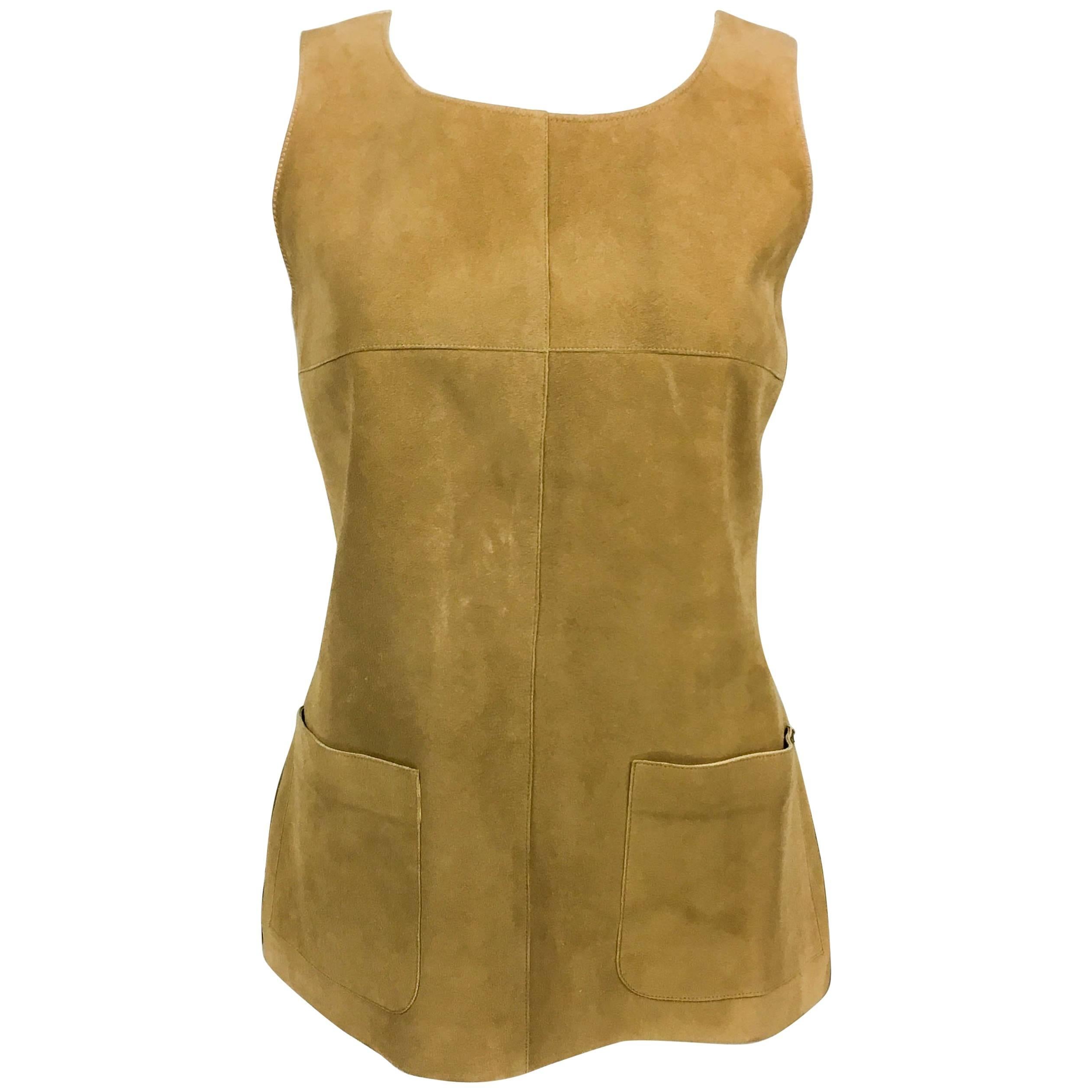 Chanel Tan Suede Gilet, 1999  For Sale
