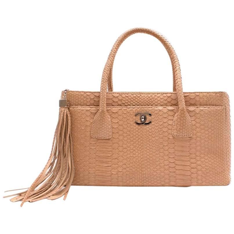 Chanel Nude Python Shopper Bag For Sale