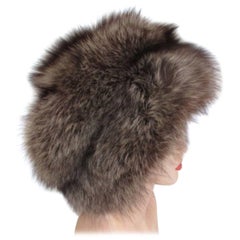 Vintage silver fox fur hat