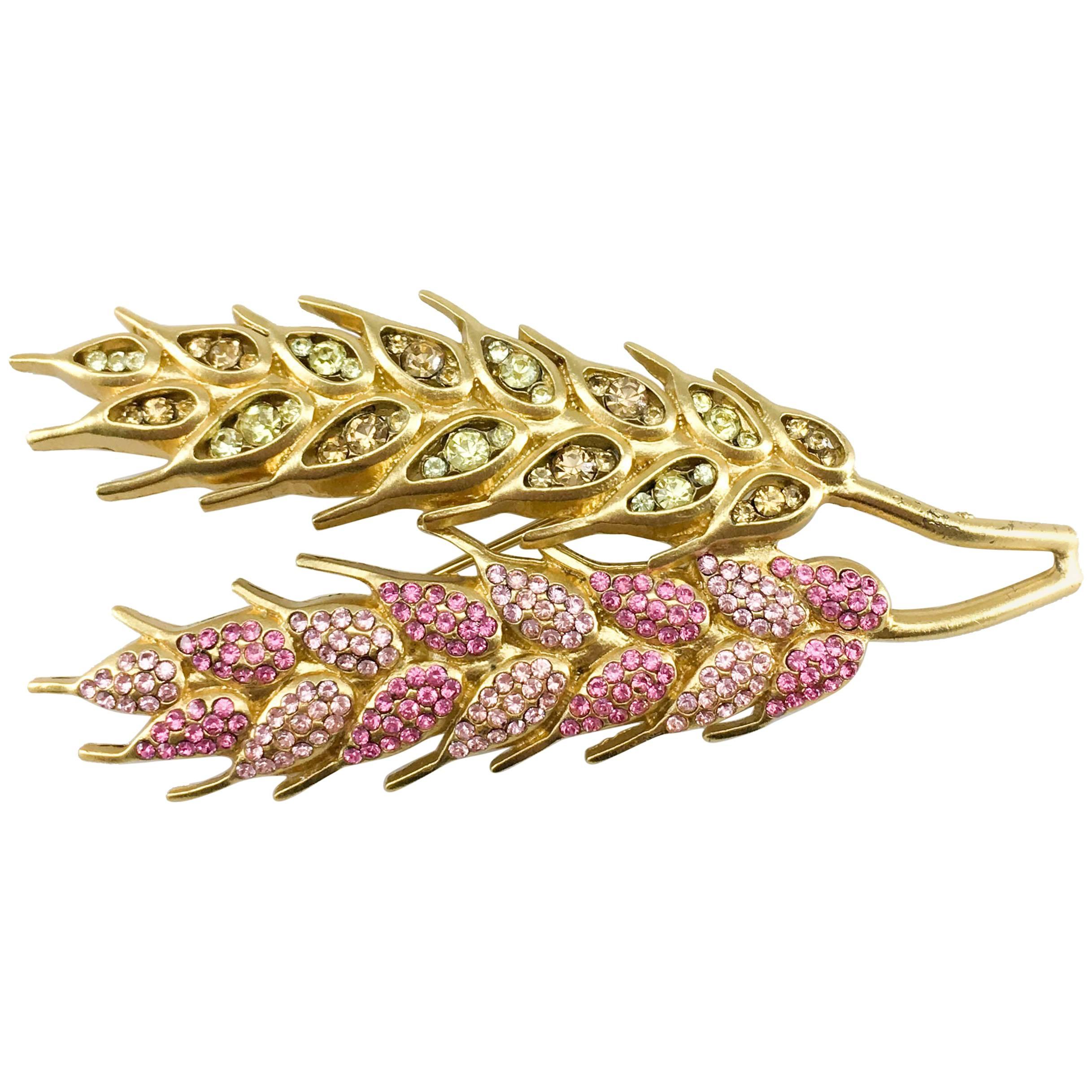  Chanel Pink And Yellow Gold-Plated Wheat Sheaf Brooch, 2003