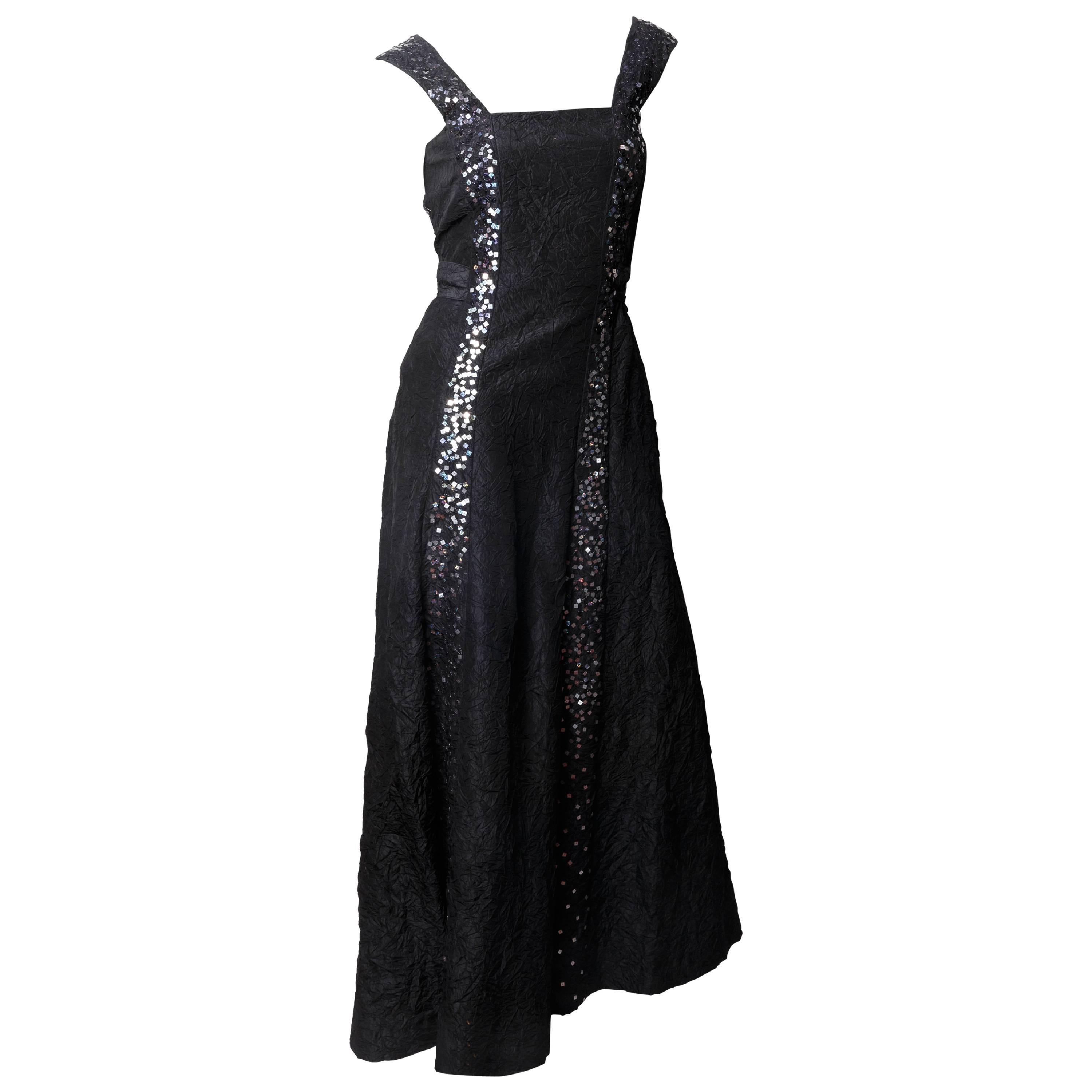 Chanel Silk Evening Gown with Sequin Embellishment