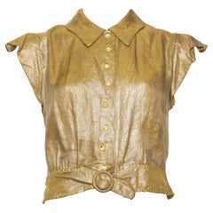 Vintage Jeanne Lanvin Gold Lamé Blouse, 1930s 