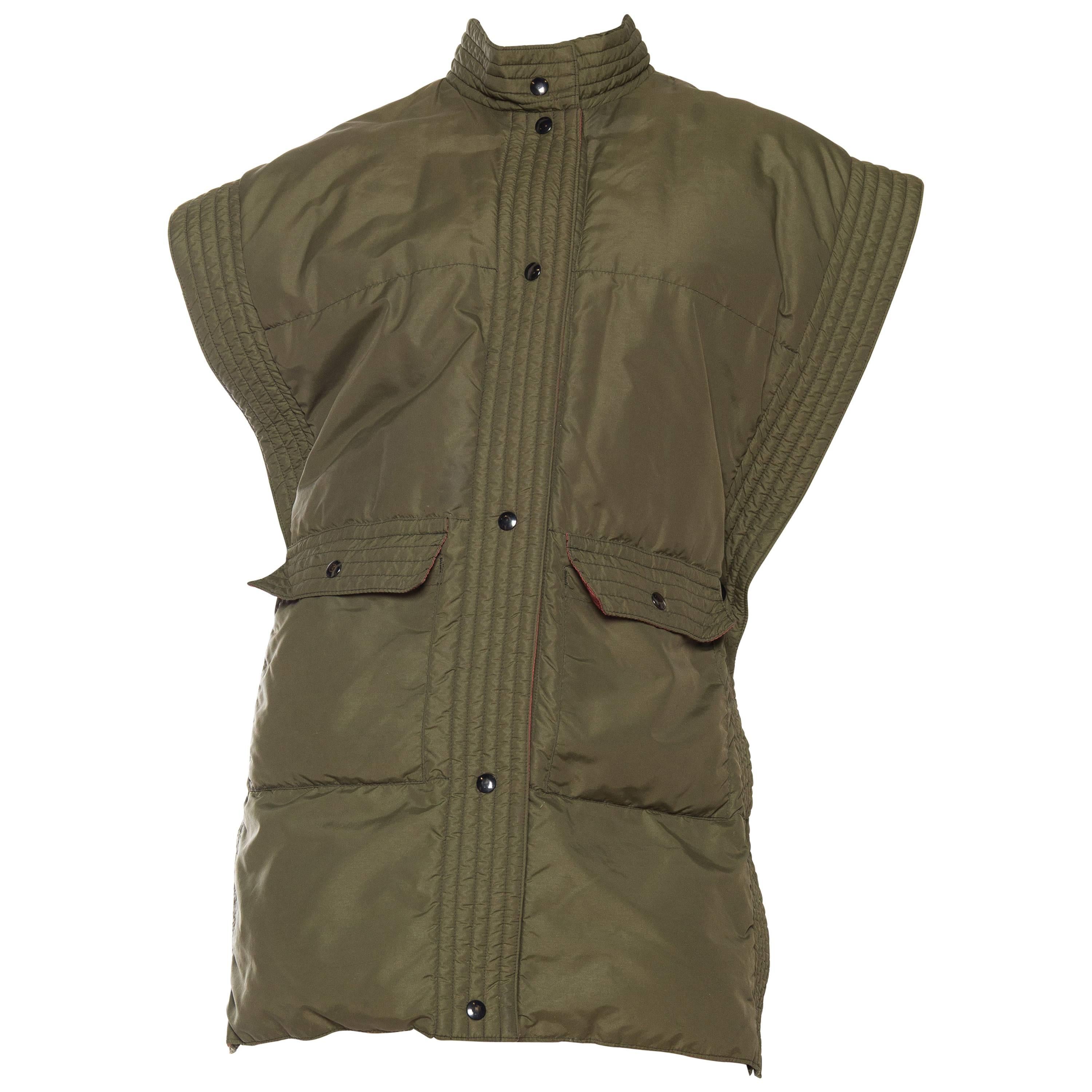 Bill Blass Military Style Puffer Vest 
