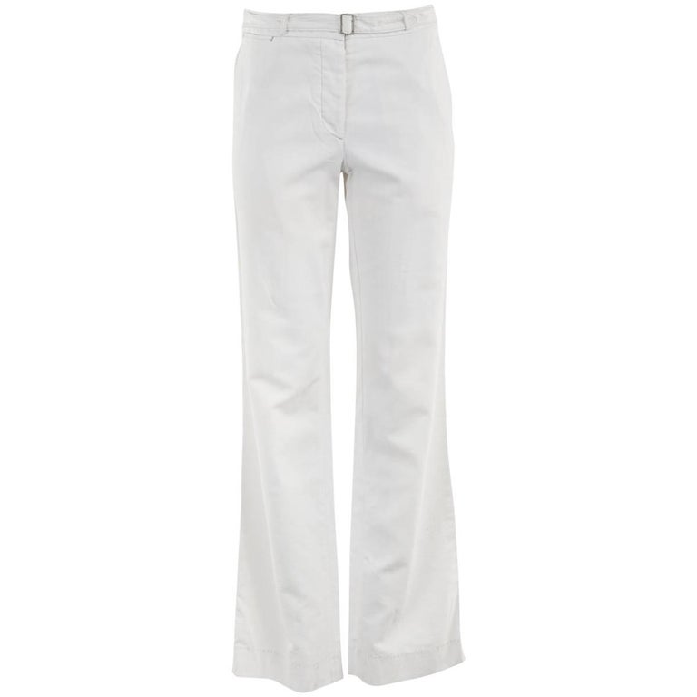 Martin White Cotton Barrel Pants