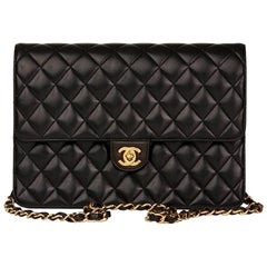 Chanel 2010 Black Quilted Lambskin Classic Single Flap Bag