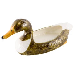  Christian Dior French Hand-Painted Barbotine Duck Pot