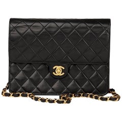 2000 Chanel Black Quilted Lambskin Small Classic Single Flap Bag