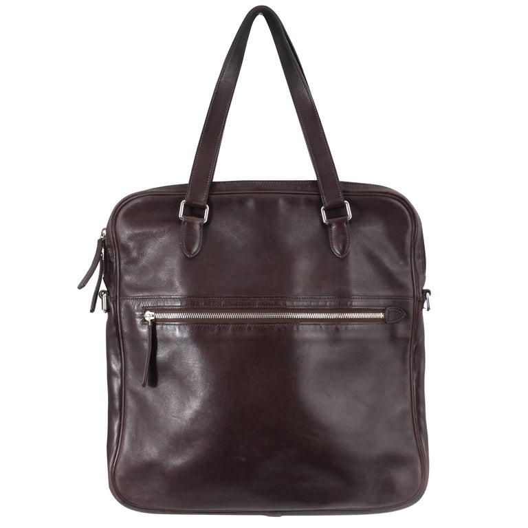 Hermes Brown Leather Men's Bag / Briefcase at 1stDibs hermes men bag