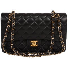 Chanel 2.55 Medium Classic Double Flap Bag - black/gold