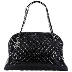 Chanel Just Mademoiselle Handbag Quilted Patent Maxi