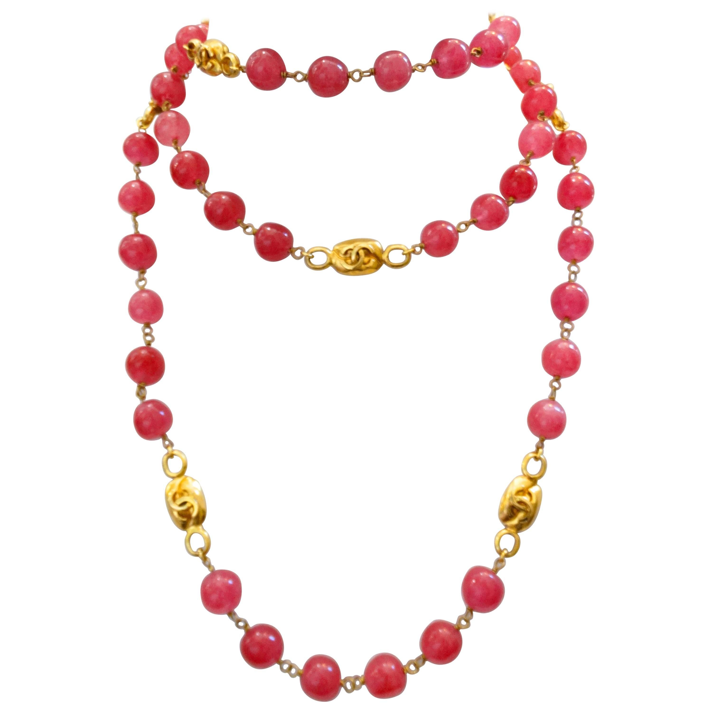Chanel Pink Gripoix Necklace, 1997  