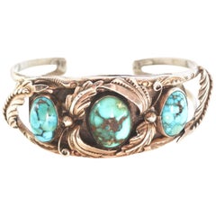 Vintage J. Morgan Navajo Turquoise Cuff